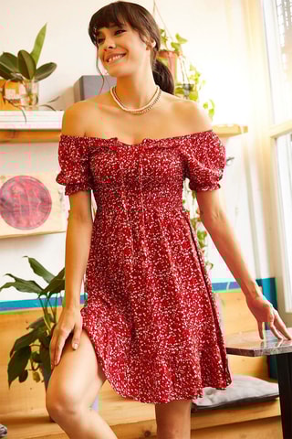 Vestido estilo patinadora - Vermelho
