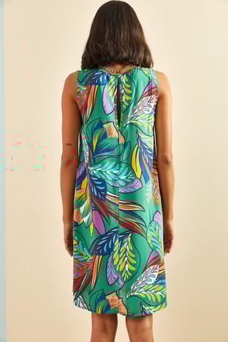 Vestido direito sem mangas - Verde