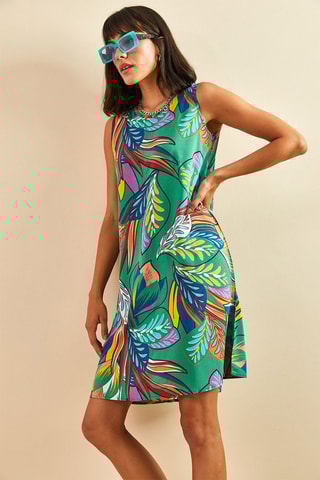 Vestido direito sem mangas - Verde