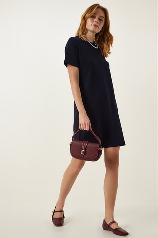 Vestido direito - 
Azul-marinho