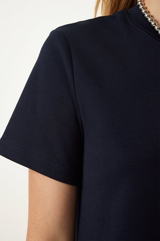 Vestido direito - 
Azul-marinho