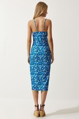 Vestido justo - Azul e preto