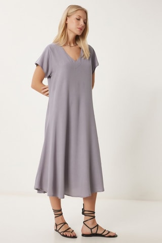 Vestido trapézio - Cinzento