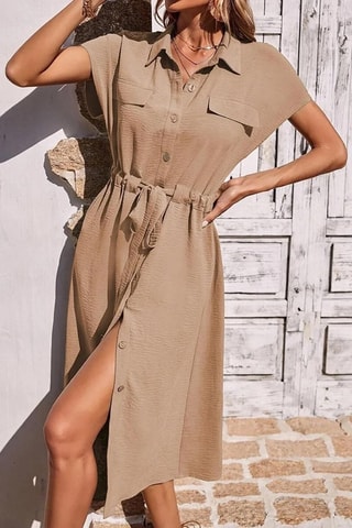 Vestido-camisa - Bege