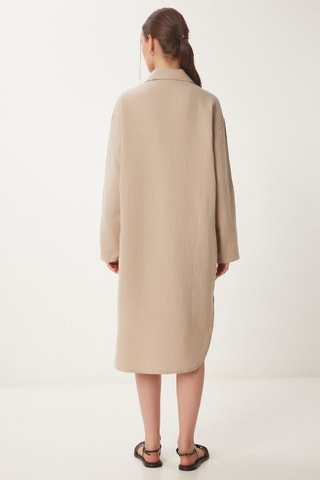 Vestido-camisa - Bege