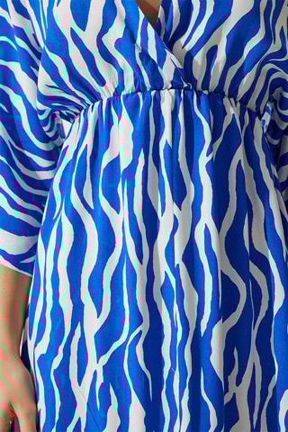 Vestido comprido em lã - 
Azul