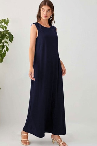 Vestido comprido - Azul-marinho