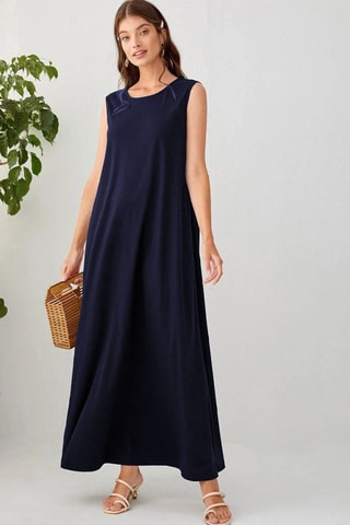 Vestido comprido - Azul-marinho