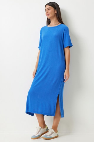 Vestido comprido - Azul-cobalto