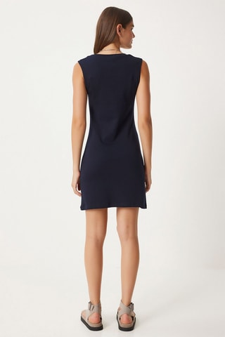 Vestido direito sem mangas - Azul-marinho