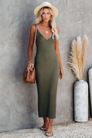 Vestido justo - Caqui