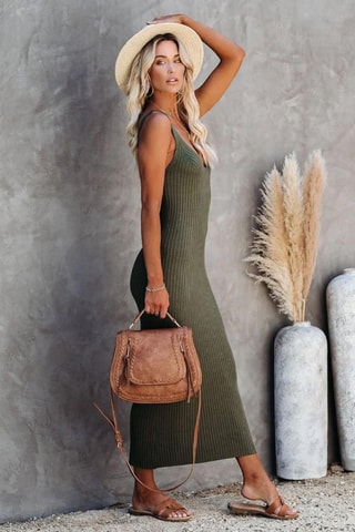 Vestido justo - Caqui