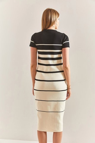 Vestido-camisola - Branco e preto