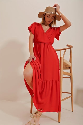 Vestido comprido - 
Vermelho