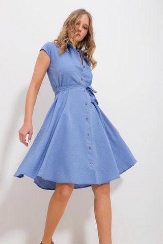 Vestido-camisa - 
Azul