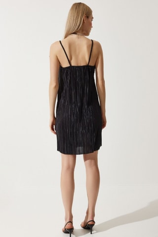 Vestido plissado - Preto