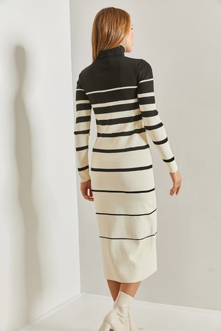 Vestido-camisola - Branco e preto