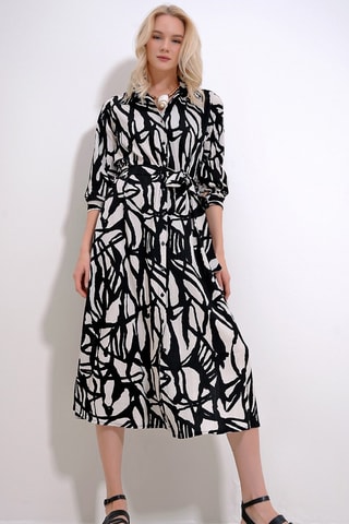 Vestido-camisa - Preto