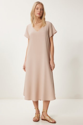Vestido midi - Nude
