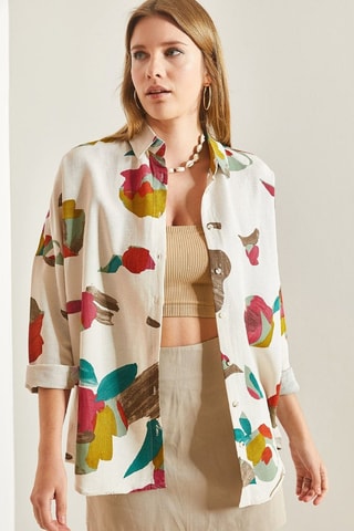 Camisa em linho - Bege