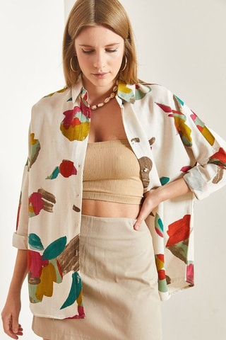 Camisa em linho - Bege