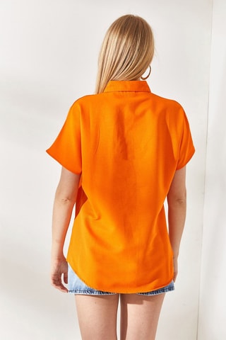 Camisa em linho - Laranja