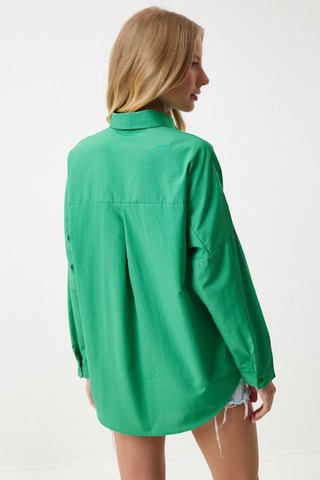 Camisa oversize - Verde-claro