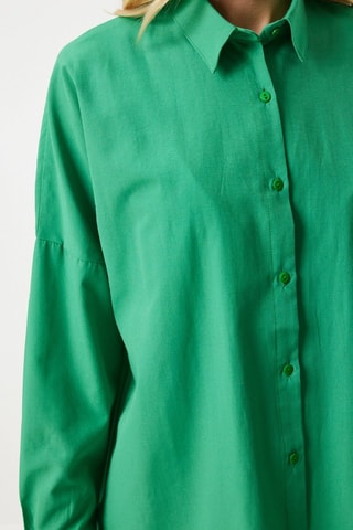 Camisa oversize - Verde-claro