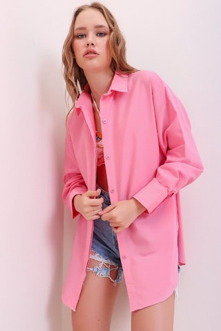 Camisa oversize - Rosa