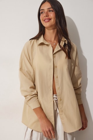 Camisa oversize - Bege