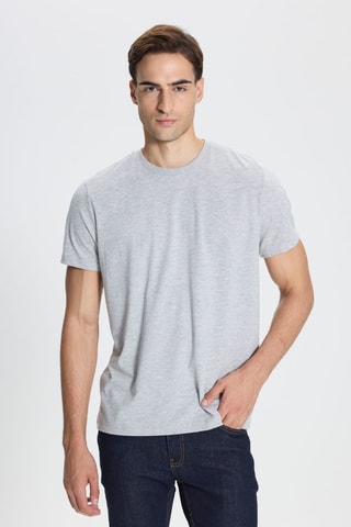 T-shirt slim - Cinzento-claro