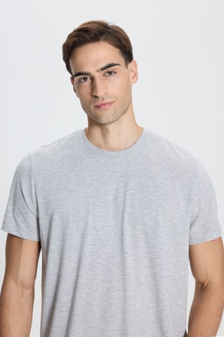T-shirt slim - Cinzento-claro