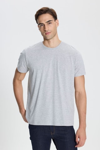 T-shirt slim - Cinzento-claro