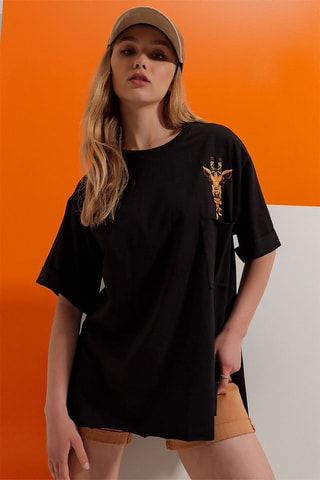 T-shirt oversize - Preto