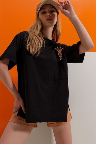 T-shirt oversize - Preto
