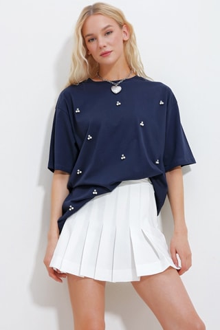 T-shirt oversize - Azul-marinho
