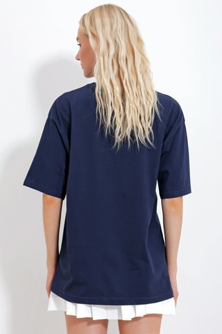 T-shirt oversize - Azul-marinho