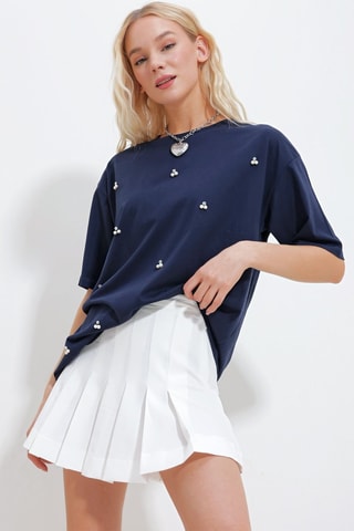 T-shirt oversize - Azul-marinho