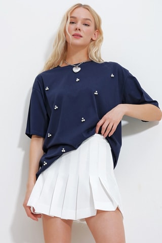 T-shirt oversize - Azul-marinho