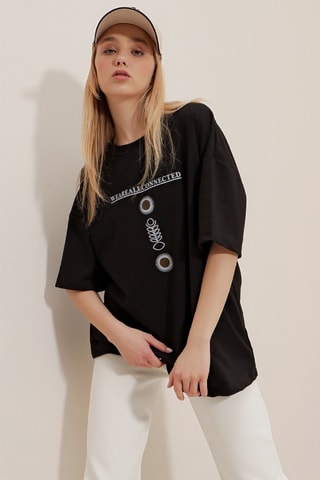 T-shirt oversize - Preto