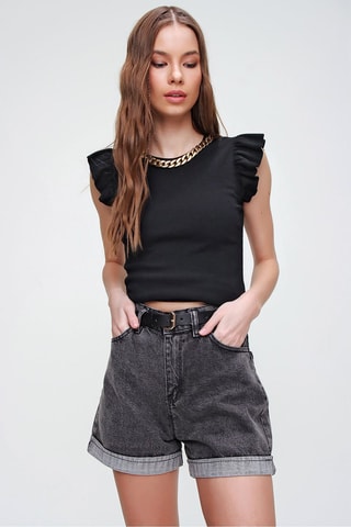 Calções de ganga - Antracite