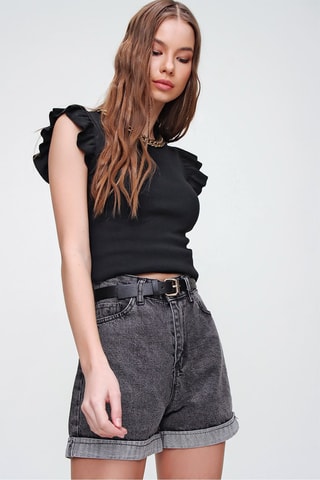 Calções de ganga - Antracite