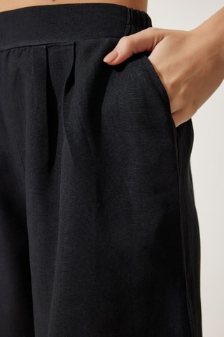 Calções de cintura subida - Preto