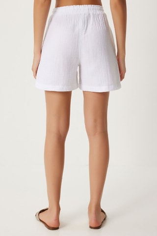 Calções de cintura subida - Branco