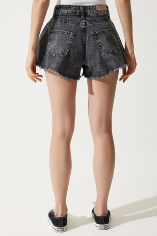 Calções de ganga - Preto