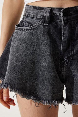 Calções de ganga - Preto