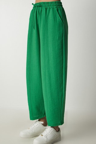 Camisa e calças 7/8 em linho - Verde