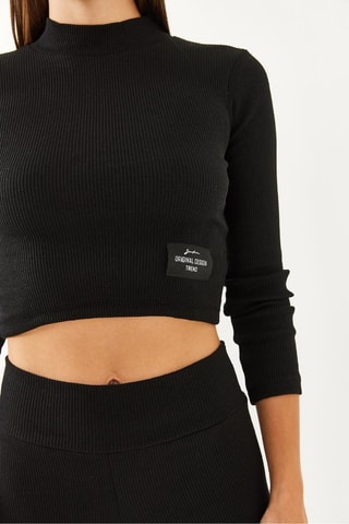 Crop top e leggings - Preto