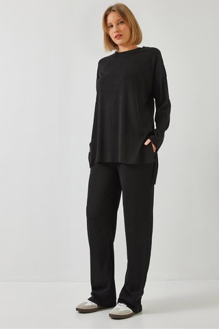 Camisola e calças regular - Preto