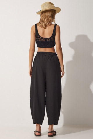 Camisa e calças em linho - Preto